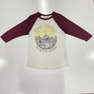 VTG 2000’s OBEY Jersey Shirt RARE “Stay Weird & Live Free” USA Made Cotton Red M